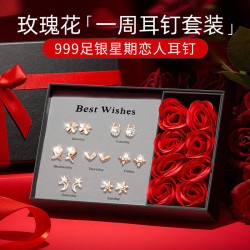 夕风 耳钉生日礼物送女生老婆已婚30-40岁女士实用高端母亲节520情人节