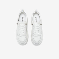 百思图 2026春季商场新款松糕厚底增高小白鞋女运动休闲鞋