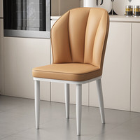 LISM 奶油风餐椅软包椅子轻奢餐桌椅靠背椅 2把