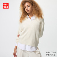优衣库 女装可机洗罗纹半开领针织衫/毛衣480414 482253 480414/30浅米色 3XL