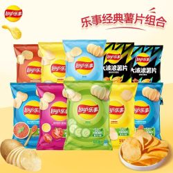 乐事 薯片40g+大波浪40g*10包休闲零食