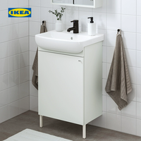  IKEA/宜家 小户型设计 洗脸池柜套装+水龙头+下水管+储物柜+单门镜柜