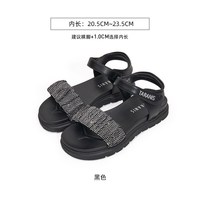 TARANISKIDS 泰兰尼斯kids女童厚底凉鞋公主鞋中大童软底女孩沙滩镂空漏趾鞋子