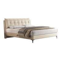  Sleemon/喜临门 双人床乳胶弹簧床垫+齐边双人床 暖暖S Napa皮云朵白 1.8*2米