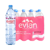  evian/依云 弱碱性 天然矿泉水 【大瓶装】1500ml*8 塑料瓶