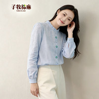 子牧棉麻 韩版百搭 女士衬衫