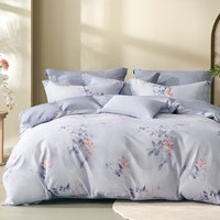 水星家纺 百丽丝水星家纺 床上三/四件套100%纯棉 印花套件 被套床单枕 春日寻芳(100%全棉&绵柔亲肤) 1.2米床， 床单款 被套150*210cm