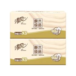 清风 原木纸品抽纸 4层 320张*2包
