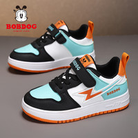 巴布豆 男童鞋子皮面防水2026春夏儿童板鞋透气运动休闲跑步鞋6-12