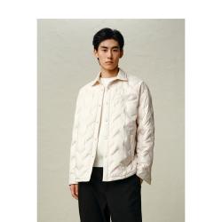太平鸟 男装冬款轻薄衬衫式压胶保暖防寒外套男式羽绒服