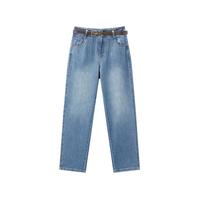 乐町 牛仔锥形裤女夏季休闲复古洗水休闲高腰显瘦锥形裤长裤