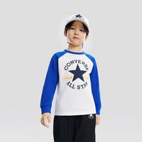 匡威 中大童/小童插肩袖男女圆领休闲儿童长袖T恤红色新年拜年服