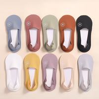 猫人 5双全棉隐形袜女夏季薄款女短袜春夏款船袜防滑不掉跟短袜