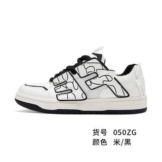 飞跃 女鞋休闲板鞋 米黑 37码