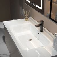 艺乐雅 陶瓷一体盆浴室柜 家用组合洗漱台 奶白款-智能方镜-80cm 包安装/上门