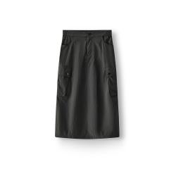 森马 夏季肌理开叉工装长裙时尚休闲潮酷高街户外半身裙女
