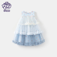 小马宝莉 品牌26夏季新款女童连衣裙公主裙裙子纯棉纱裙正品 湖蓝色 150