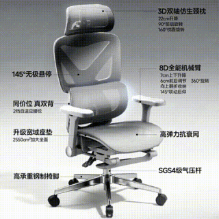大件超省：爱果乐 浮岛S Pro 人体工学椅 8D灵动扶手+3D头枕+钢脚 灰