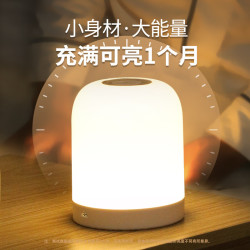 大头人 小夜灯婴儿喂奶夜灯卧室床头灯氛围灯睡眠灯充电老人伴睡拍拍灯