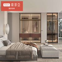 索菲亚 衣柜卧室高定喷粉工艺卧室家具简约大衣橱家用衣帽间全屋整家定制 白色