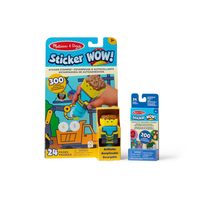 Melissa & Doug 贴纸哇!™ 推土机套装:24 页活动垫,贴纸印章,500 张贴纸,艺术和工艺品解压玩具收藏人物