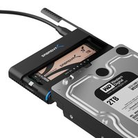 SABRENT USB3.2 Type-C硬盘转换器 M.2 NVMe+2.53.5cm SATA硬盘 10Gbps高速传输 离线克隆 塑料外壳 单口