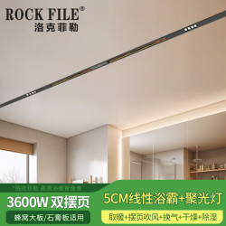 ROCK FILE 米家线性浴霸蜂窝大板5CM极窄双摆页照明换气浴室暖风线型隐藏式 5CM极窄+聚光灯