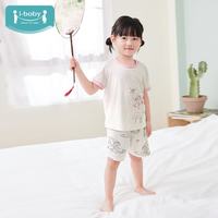 ibaby 映日荷花儿童夏季针织短袖短裤套装 120码