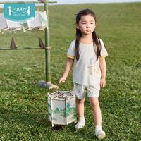 ibaby 月桂山鸟儿童夏季针织短袖短裤套装 120码
