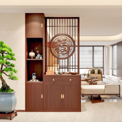 闽宝 定制屏风隔断客厅2025新款新中式实木进门入户玄关 北美橡木 定制尺寸款式联系客服