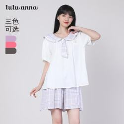 tutuanna 学院风睡衣 家居服 套装