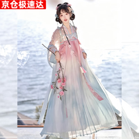 玉衡汉服成年人女古装新中式女装套装（春海棠）唐刺绣齐胸对襟春夏