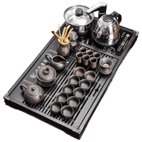  豪峰 全自动烧水壶 紫砂茶具套装+全自动烧水壶+木茶盘