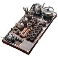  豪峰 新年物 紫砂茶具套装+木茶盘+烧水泡茶壶