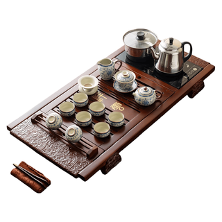 豪峰 汝窑整套茶具套装 泡茶壶+茶杯+实木茶盘