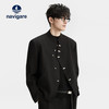 navigare 新中式国风小立领男装26设计感夹克男订婚中山装结婚衣服外套 月夜黑 S 165