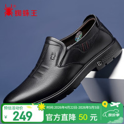 蜘蛛王 男士皮鞋 牛皮套脚商务休闲鞋