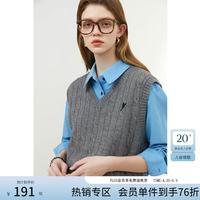 范思蓝恩 26新款V领针织马甲 灰色 XS(显瘦)