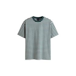 H&M 宽松版型 男士T恤 L 175/108 蓝绿色/条纹