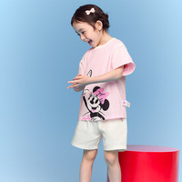  balabala/巴拉巴拉 儿童短袖套装 梦幻粉60359 110