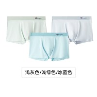 移动端：Champion 冠军新款男士平角内裤短裤弹力舒适贴身三条盒装春夏