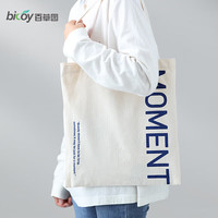 bicoy 字母M帆布购物袋