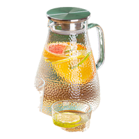  Green Apple/青苹果 耐高温 玻璃凉水壶套装 锤纹冷水壶1800ml