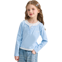  Disney/迪士尼 假两件设计 女童长袖T恤 蓝色 110 【身高105-115cm,体重30-40斤】