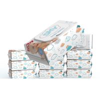 努比 湿巾婴儿手口湿纸巾新生儿屁屁湿巾带盖80抽10包