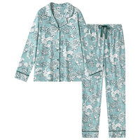 SCHIESSER/舒雅 纯棉双面布 女士睡衣套装 2XL