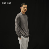 nice rice 男士休闲罗纹圆领长袖T恤 NGC02070 240G