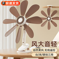 数家珍 夹扇壁扇壁挂式家用免打孔办公室宿舍挂墙迷你型电风扇大风力电扇