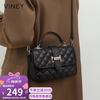 VINEY 牛皮包包女包小众菱格小方包轻奢斜挎包生日母亲节礼物实用送妈妈