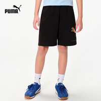 PUMA 官方正品 新款儿童夏季针织短裤吸湿透气弹力舒适 黑色90001 110